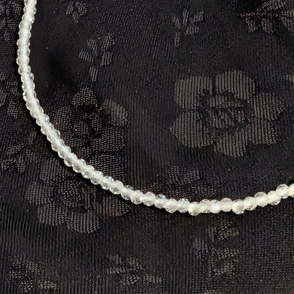 Genuine White Topaz Bracelet 2 mm Faceted White Topaz Beads 925 Sterling Silver - Picture 7 of 12